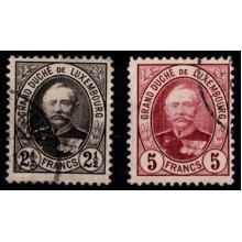 1891-95  - Luxembourg - AFA 73-74 - Frimærke - Storhertug Adolf I. - Høje værdier - Stemplet.